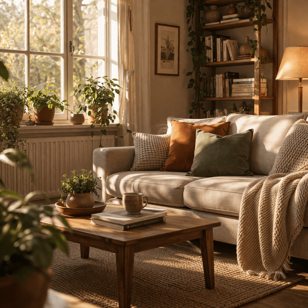 Salotto accogliente con luce naturale, simbolo di sicurezza e protezione della casa