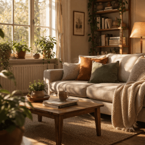 Salotto accogliente con luce naturale, simbolo di sicurezza e protezione della casa